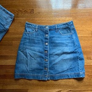 Denim button up skirt